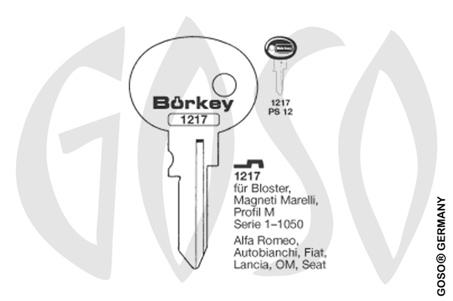 Boerkey cylinder key BO-1217