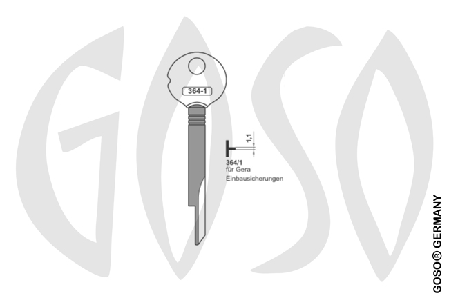 Boerkey cylinder key for VEB BO-364-1