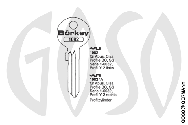 Boerkey cylinder key KL-ABU11-A S-AB10 BO-1082 JMA-JPM-1D