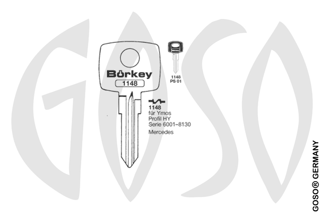 Boerkey cylinder key  BO-1148