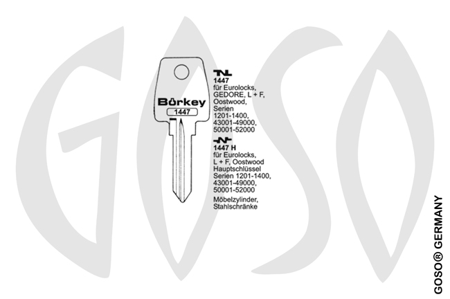 Boerkey cylinder key  KL-LF1S S-EU1R BO-1447 JMA-EU-1