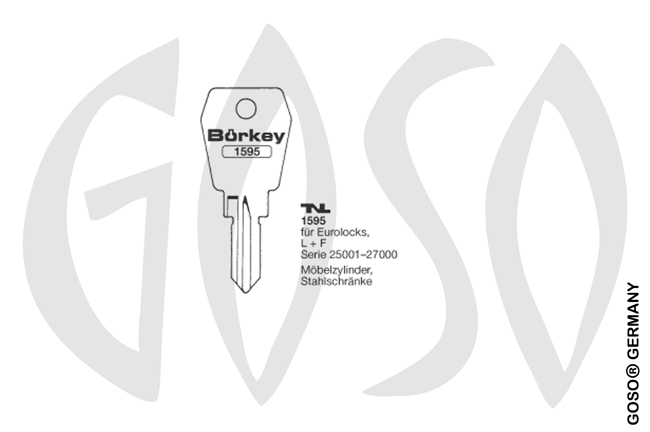 Boerkey cylinder key KL-LF4S S-EU3 BO-1595 JMA-EU-6