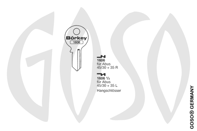 Gngige cylinder key  BO-1606