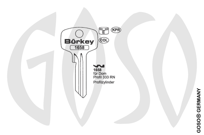 Boerkey cylinder key KL-DO220 S-DM119 BO-1658 JMA-DOM-21D