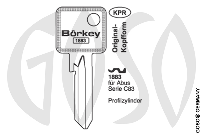 Boerkey cylinder key KL-CA85 S-CS85 BO-1883 JMA-LO-1D