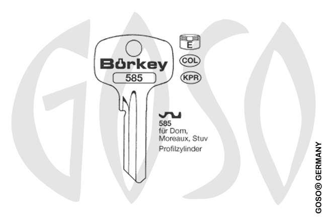 Boerkey cylinder key KL-DO14 S-DM14 BO-585 JMA-DOM-2D
