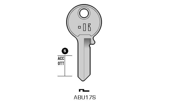 Gngige cylinder key KL-ABU17S S-AB17R BO-1186 JMA-ABU-50