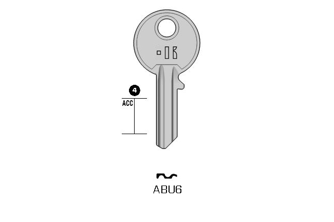 Gngige cylinder key  KL-ABU6 S-AB2 BO-1398K JMA-CI-4DP