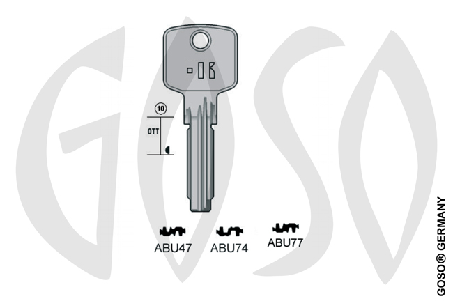 ABUS / CISA  cylinder key KL-ABU77 S-AB77