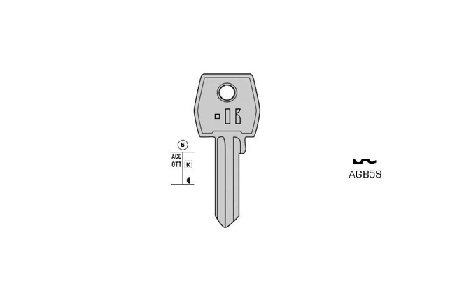 cylinder key Standard Messing KL-AGB5S S-AGB1R BO-170900T420 JMA-AGB-1
