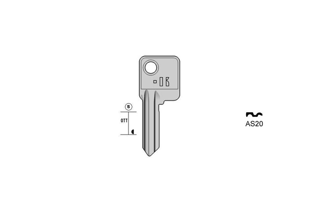 cylinder key Standard Messing KL-AS20 S-ASS6 BO-513 JMA-AS-3D