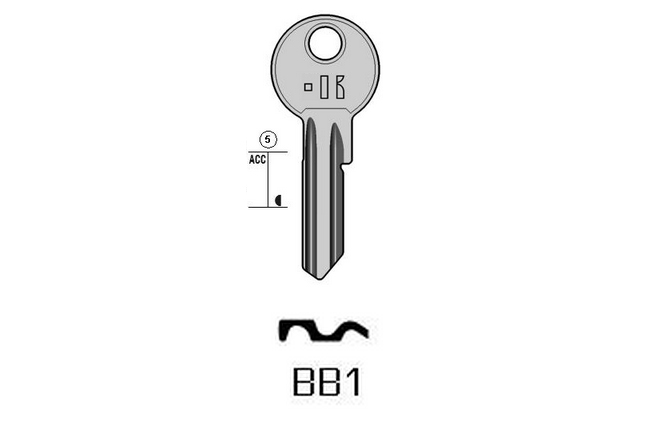 TOP cylinder key KL-BB1 S-BAB13 BO-1614 JMA-BAB-3D