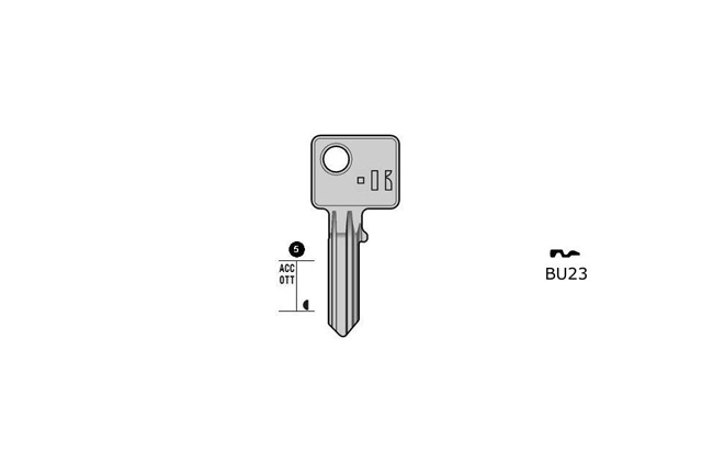 cylinder key Standard steel  KL-BU23 S-BUR23 BO-1725L JMA-BUR-14D