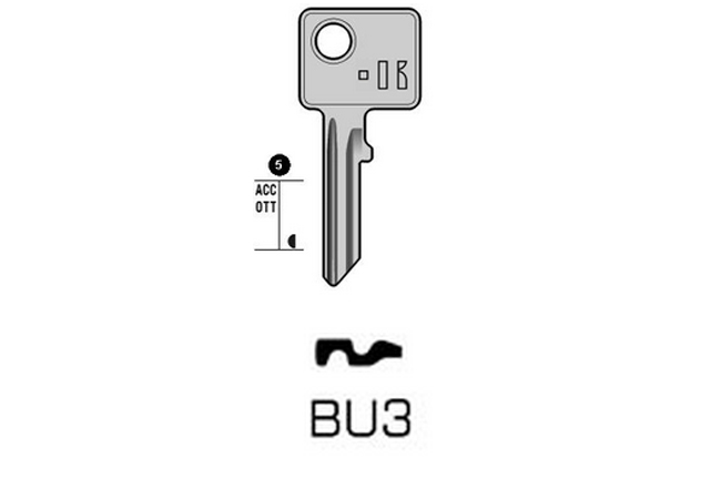 TOP cylinder key KL-BU3 S-BUR20 BO-1703 JMA-BUR-4D