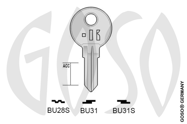 Gngige cylinder key  KL-BU31 S-BUR31 BO-1830 JMA-BUR-24
