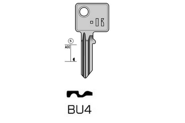TOP cylinder key KL-BU4 S-BUR21 BO-1702 JMA-BUR-5D