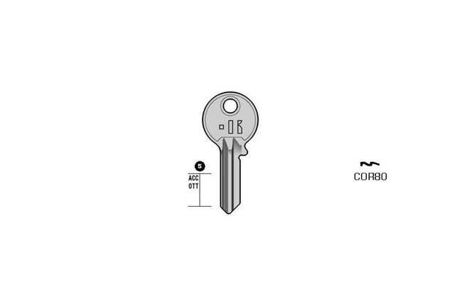 cylinder key Standard steel  KL-COR80 S-CB80 JMA-COR-27D