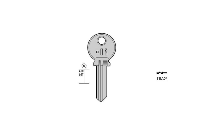 cylinder key Standard steel  KL-DIA2 S-DN2 BO-629% JMA-DIA-1