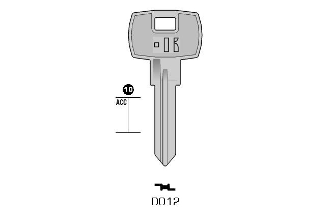 Gngige cylinder key  KL-DO12 S-DM17 BO-1056 JMA-DOM-12D