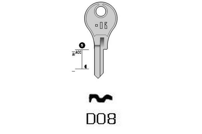 TOP cylinder key KL-DO8 S-DM8 BO-942LR JMA-DOM-1D