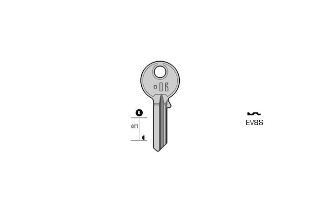 cylinder key Standard Messing KL-EV8S#K090 S-EV8R BO-1223L JMA-EV-11