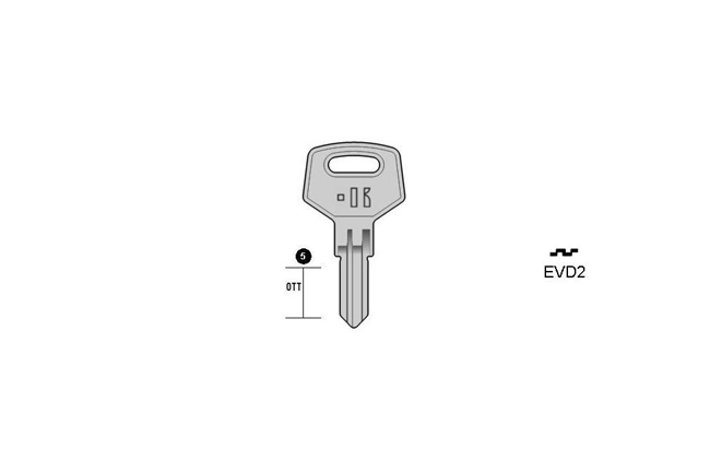 cylinder key Standard steel  KL-EVD2 S-ED4 BO-1223L JMA-EVE-1