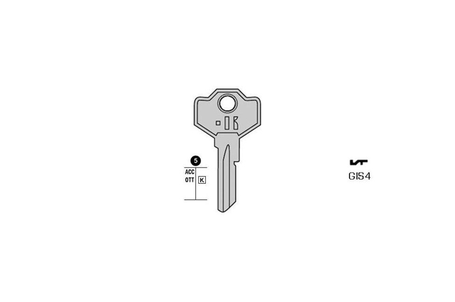 cylinder key Standard steel  KL-GIS4 S-GS4 BO-1461 JMA-GIU-2