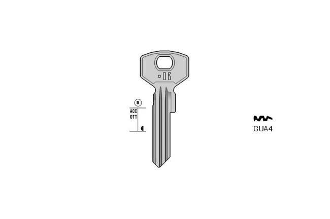 cylinder key Standard steel  KL-GUA4