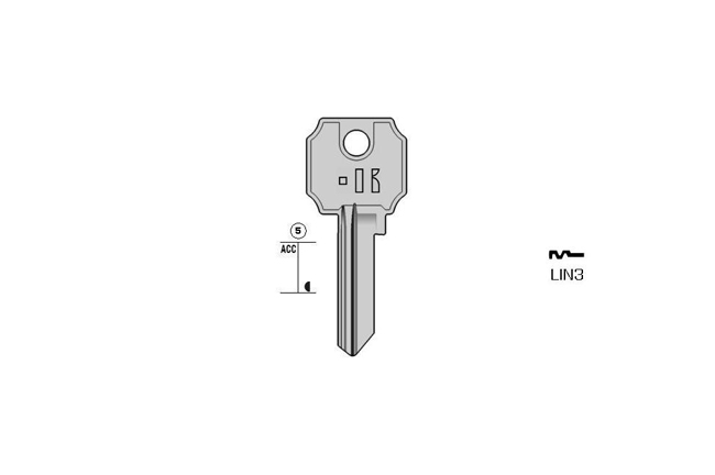 cylinder key Standard steel  KL-LIN3 S-LC11 BO-384%L JMA-LIN-15D