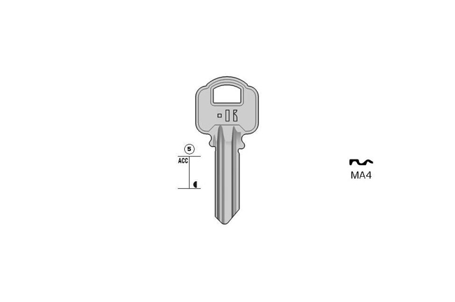 cylinder key Standard steel  KL-MA4