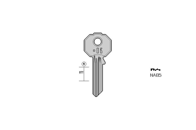 cylinder key Standard Messing KL-NAB5 S-NAB6 BO-165100T51 JMA-MAZ-3D