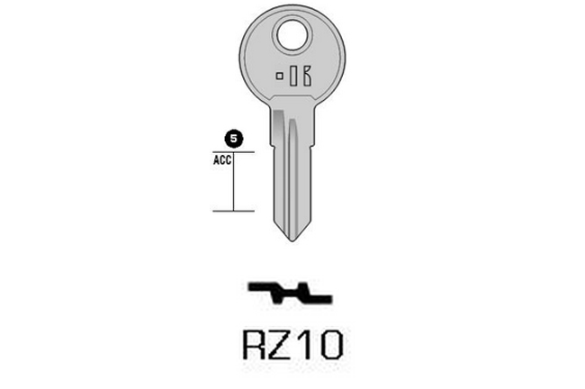 TOP cylinder key KL-RZ10 S-REN5R BO-1858 JMA-RE-5D