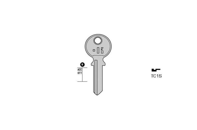 cylinder key Standard steel  KL-TC1S S-TL4R BO-1413 JMA-TRI-8I