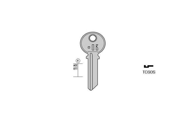 cylinder key Standard steel  KL-TC60S S-TL2R BO-15471/2K JMA-TRI-10I