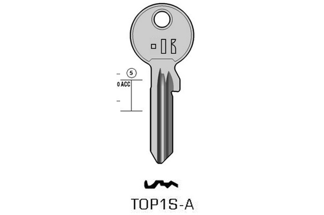 TOP cylinder key KL-TOP1S-A S-TOP1RX BO-1487 JMA-TOP-1
