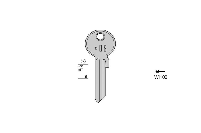 cylinder key Standard Messing KL-WI100