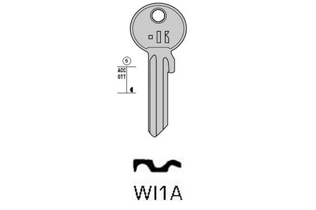 TOP cylinder key KL-WI1A S-WK1X BO-202 JMA-WIL-4D
