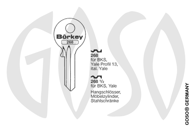 Boerkey cylinder key BO-268