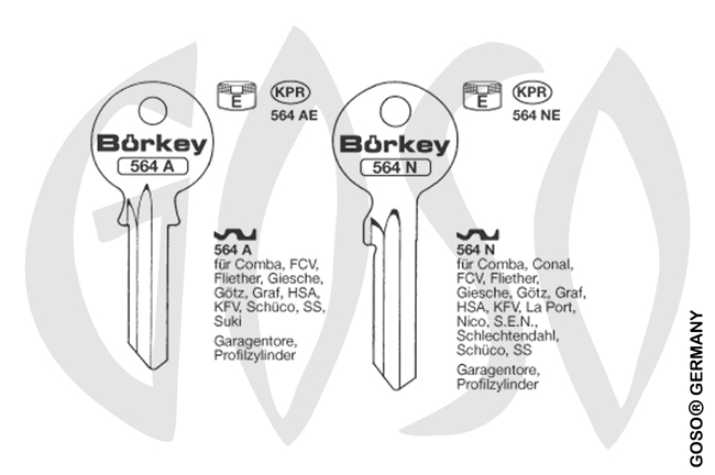 Boerkey cylinder key BO-564A