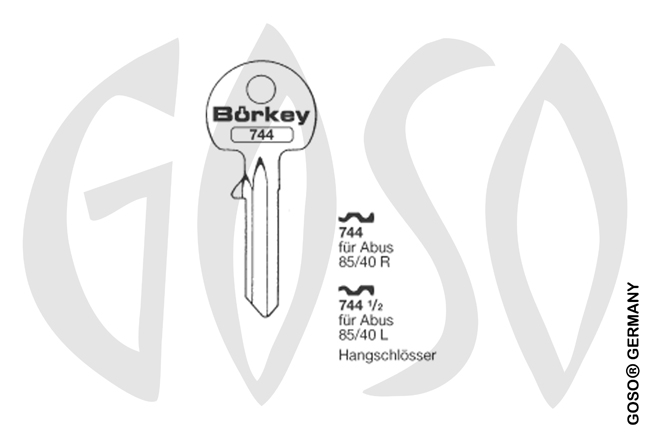 Boerkey cylinder key Standard steel  KL-CA5PS S-CS7R BO-744-1/2 JMA-CI-5IP