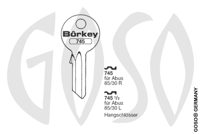 Boerkey cylinder key Standard steel  BO-745