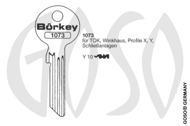 Boerkey Zylinderschlssel BO-1073Y10