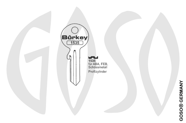Boerkey cylinder key  BO-1535