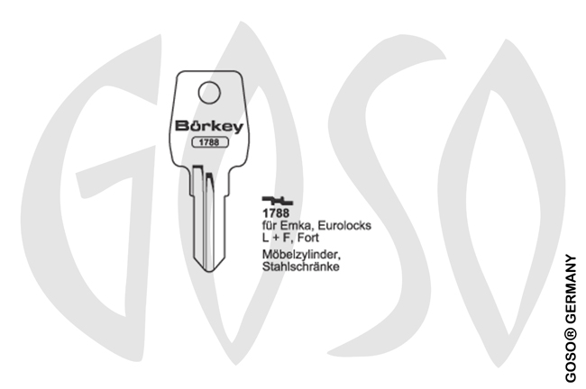 Boerkey cylinder key  BO-1788