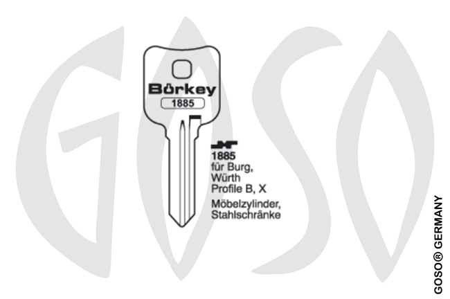 Boerkey cylinder key  BO-1885
