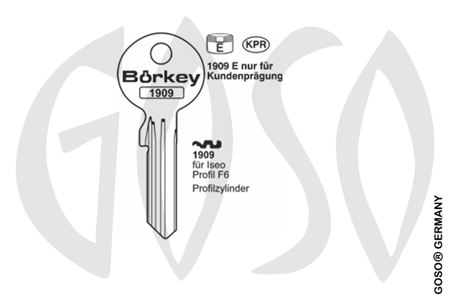 Boerkey cylinder key BO-1909