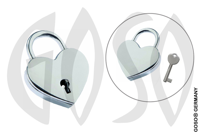 Heart padlock including 1 key. B1164