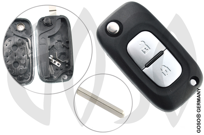 Key Shell for Renault remote key housing blank 2 buttons VA2ERS2 0794