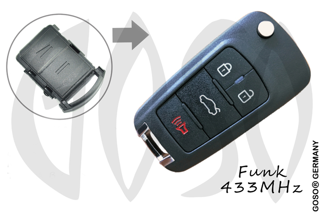 Remote Key for Opel 433MHZ 2B HU100 (without ID40) PCF7935 ZR06