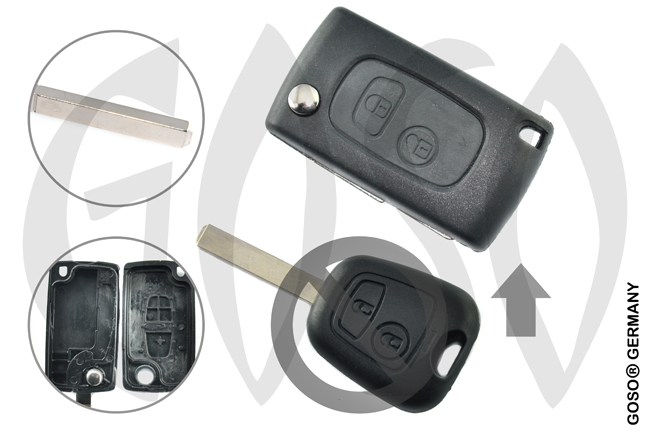 Key Shell for Citroen funk key folding key housing 2 buttons 1128